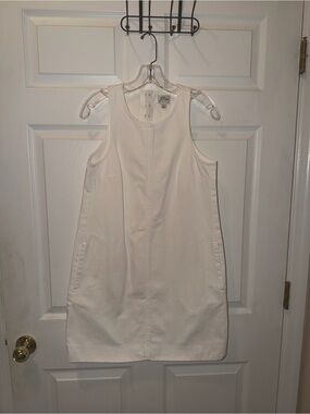 J. Crew White Sleeveless Shift Mini Dress